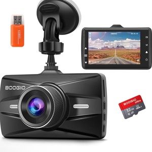 Dash Cam Front with 32G SD Card, BOOGIIO 1080P FHD Car Driving Recorder